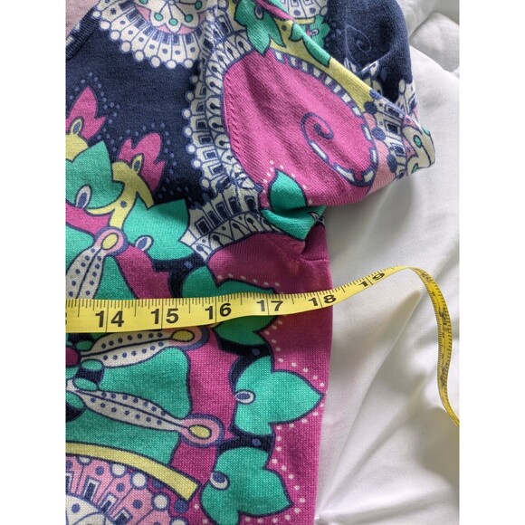 Talbot's Sweater Women’s Sz S Lightweight 3/4 Sleeve Multi Paisley 70s Vibe Mod - Picture 10 of 11
